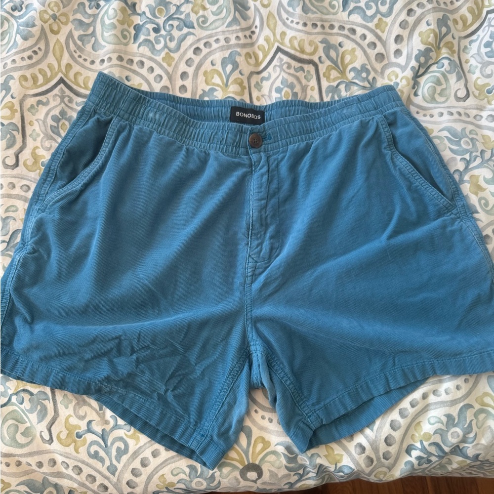 Bonobos Teal Relaxed Shorts - 5inch inseam